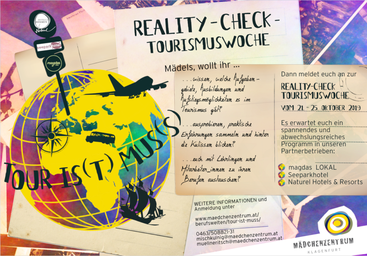 Infoflyer "Reality-check Tourismuswoche" vom 21. - 25. Oktober 2019